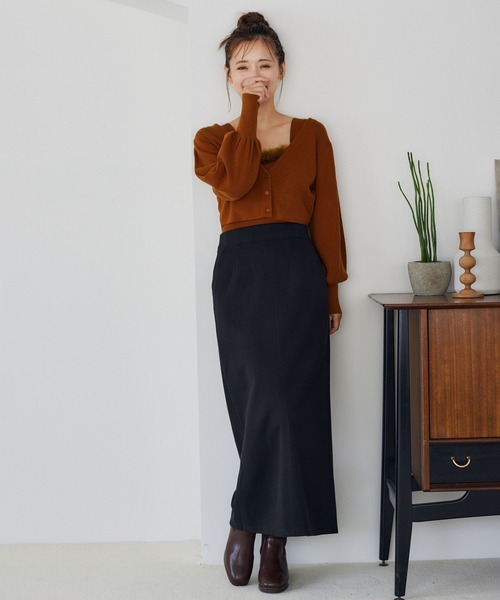 mysty woman（ミスティウーマン）の「エコファータンクカーデSET　149824（アンサンブル・レディース・ライトグレー/オレンジ/ブラック・FREE）」の6枚目の写真