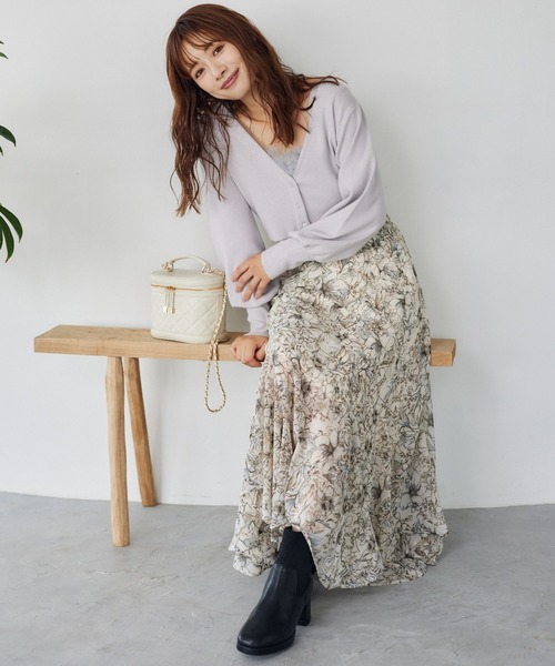 mysty woman（ミスティウーマン）の「エコファータンクカーデSET　149824（アンサンブル・レディース・ライトグレー/オレンジ/ブラック・FREE）」の7枚目の写真