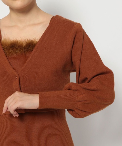 mysty woman（ミスティウーマン）の「エコファータンクカーデSET　149824（アンサンブル・レディース・ライトグレー/オレンジ/ブラック・FREE）」の12枚目の写真