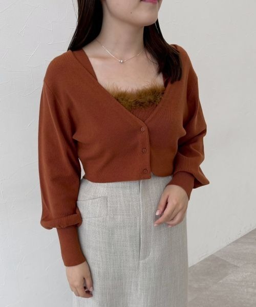 mysty woman（ミスティウーマン）の「エコファータンクカーデSET　149824（アンサンブル・レディース・ライトグレー/オレンジ/ブラック・FREE）」の20枚目の写真