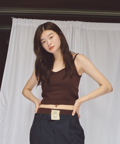 common gull products.(コモンガルプロダクツ)の「ドライなニットキャミ(キャミソール・レディース・イエロー/ダークブラウン/ブルー・フリー)」の1枚目の写真