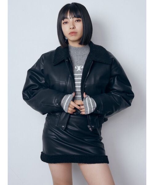 EMODA（エモダ）の「フェイクレザーボアスカート（スカート）」 - WEAR