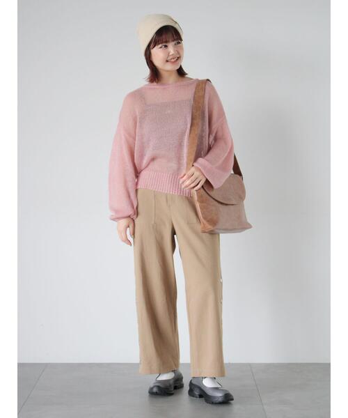 ehka sopo(エヘカソポ)の「モヘヤタッチメッシュニット(ニット/セーター・レディース・キナリ/ピンク/ブルー/グレー・F)」の11枚目の写真