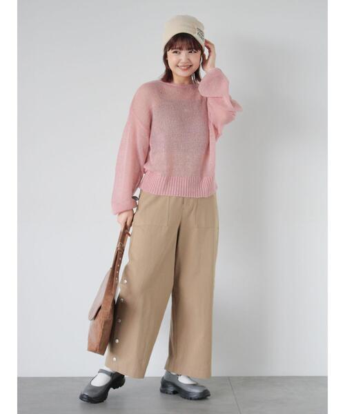 ehka sopo(エヘカソポ)の「モヘヤタッチメッシュニット(ニット/セーター・レディース・キナリ/ピンク/ブルー/グレー・F)」の12枚目の写真