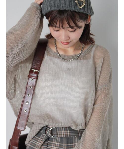 ehka sopo(エヘカソポ)の「モヘヤタッチメッシュニット(ニット/セーター・レディース・キナリ/ピンク/ブルー/グレー・F)」の15枚目の写真