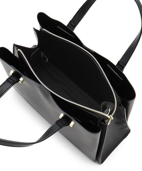 SHOO・LA・RUE(シューラルー)の「◆【2WAY/通勤/学校行事】一枚革風 三層ミドルトート(トートバッグ・レディース・ナチュラル/ブラック/ベージュ系4・00)」の18枚目の写真