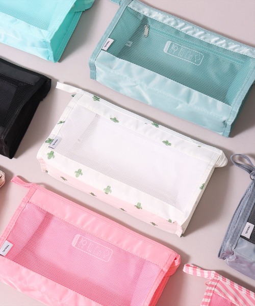 BAYBLO(ベイブロ)の「(SB)【カラフル】で【可愛い】メッシュ ポータブル トラベルポーチ(トラベルグッズ・レディース・グレイッシュブルー/ターコイズブルー/グレー/ネイビー/ベージュ/ホワイト系その他/ピンク系その他/ブラック/ピンク・ONE SIZE)」の12枚目の写真
