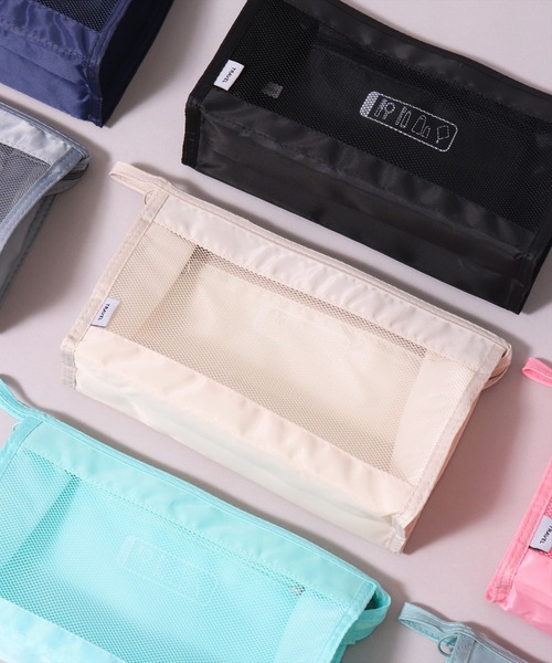BAYBLO(ベイブロ)の「(SB)【カラフル】で【可愛い】メッシュ ポータブル トラベルポーチ(トラベルグッズ・レディース・グレイッシュブルー/ターコイズブルー/グレー/ネイビー/ベージュ/ホワイト系その他/ピンク系その他/ブラック/ピンク・ONE SIZE)」の15枚目の写真