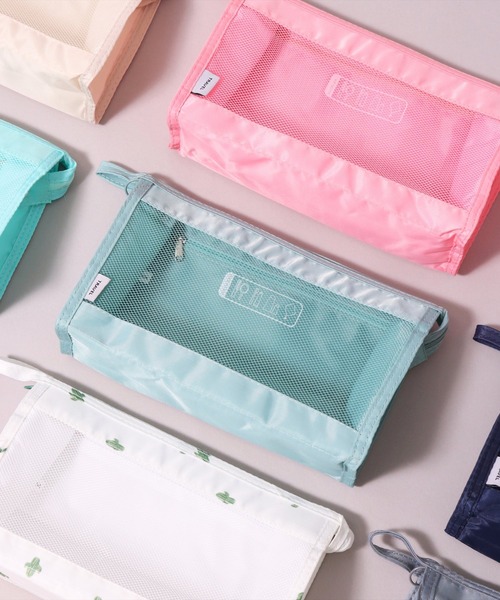 BAYBLO(ベイブロ)の「(SB)【カラフル】で【可愛い】メッシュ ポータブル トラベルポーチ(トラベルグッズ・レディース・グレイッシュブルー/ターコイズブルー/グレー/ネイビー/ベージュ/ホワイト系その他/ピンク系その他/ブラック/ピンク・ONE SIZE)」の18枚目の写真