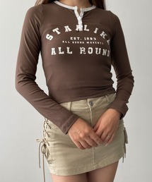 dispark | DISPARK/ヘンリーVネックボタンリブロンT(Tシャツ/カットソー)