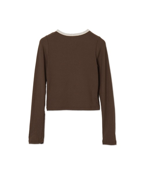 dispark（ディスパーク）の「DISPARK/ヘンリーVネックボタンリブロンT（Tシャツ/カットソー・レディース・ブラウン/アイボリー/ブラック・FREE）」の17枚目の写真