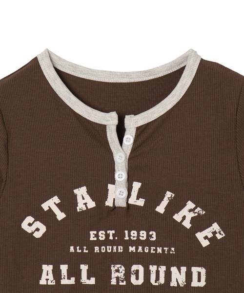 dispark（ディスパーク）の「DISPARK/ヘンリーVネックボタンリブロンT（Tシャツ/カットソー・レディース・ブラウン/アイボリー/ブラック・FREE）」の18枚目の写真