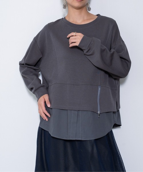 DOLLUPOOPS(ドールアップウップス)の「【ZOZO限定商品】ジップ付きシャツヘムドッキングトップス(シャツ/ブラウス・レディース・ブラウン/ブラック/オフホワイト/チャコールグレー・38)」の3枚目の写真