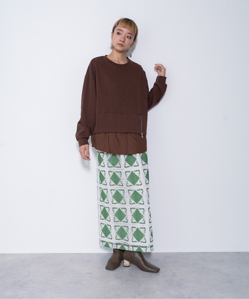 DOLLUPOOPS(ドールアップウップス)の「【ZOZO限定商品】ジップ付きシャツヘムドッキングトップス(シャツ/ブラウス・レディース・ブラウン/ブラック/オフホワイト/チャコールグレー・38)」の11枚目の写真