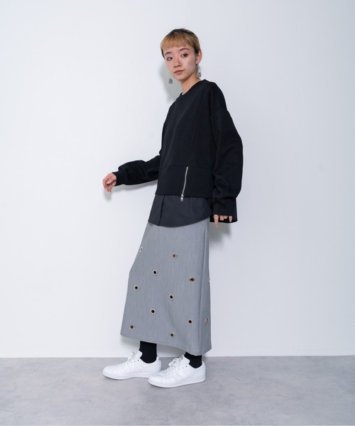 DOLLUPOOPS(ドールアップウップス)の「【ZOZO限定商品】ジップ付きシャツヘムドッキングトップス(シャツ/ブラウス・レディース・ブラウン/ブラック/オフホワイト/チャコールグレー・38)」の6枚目の写真