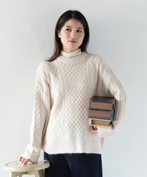 ウール混ニットプルオーバー / ナチュラル フレンチ 大人カジュアル レトロ ヴィンテージ シティガール