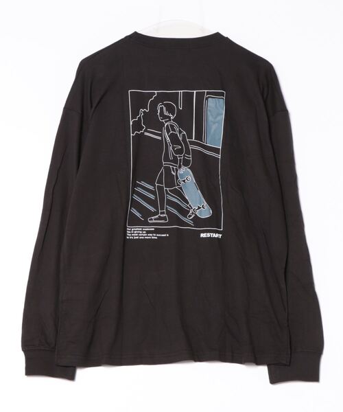 BAYBLO(ベイブロ)の「(DV)【ユニセックス】エモい 日常 バックプリント 長袖 Tシャツ(Tシャツ/カットソー・メンズ・ホワイト系2/ブラック系5/グレー系3/ライトグリーン系5/ネイビー系4/ライラック系/ブルー系2/ホワイト系4/ブラック系1/ブラック系3・MEDIUM/LARGE/X-LARGE)」の11枚目の写真