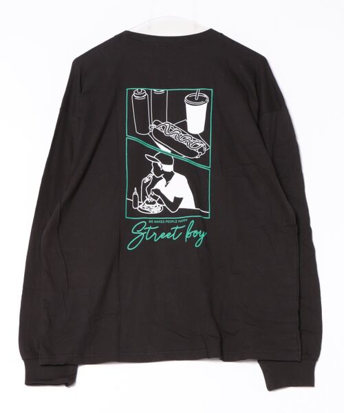 BAYBLO(ベイブロ)の「(DV)【ユニセックス】エモい 日常 バックプリント 長袖 Tシャツ(Tシャツ/カットソー・メンズ・ホワイト系2/ブラック系5/グレー系3/ライトグリーン系5/ネイビー系4/ライラック系/ブルー系2/ホワイト系4/ブラック系1/ブラック系3・MEDIUM/LARGE/X-LARGE)」の12枚目の写真
