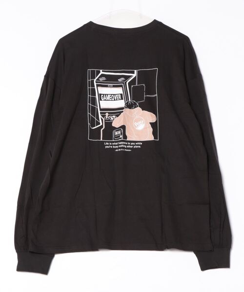 BAYBLO(ベイブロ)の「(DV)【ユニセックス】エモい 日常 バックプリント 長袖 Tシャツ(Tシャツ/カットソー・メンズ・ホワイト系2/ブラック系5/グレー系3/ライトグリーン系5/ネイビー系4/ライラック系/ブルー系2/ホワイト系4/ブラック系1/ブラック系3・MEDIUM/LARGE/X-LARGE)」の13枚目の写真