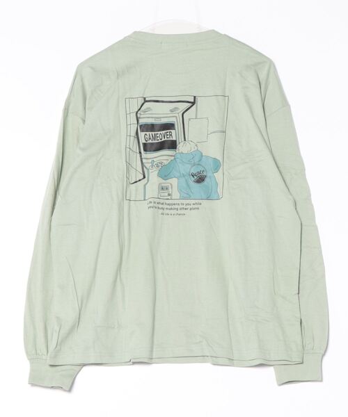BAYBLO(ベイブロ)の「(DV)【ユニセックス】エモい 日常 バックプリント 長袖 Tシャツ(Tシャツ/カットソー・メンズ・ホワイト系2/ブラック系5/グレー系3/ライトグリーン系5/ネイビー系4/ライラック系/ブルー系2/ホワイト系4/ブラック系1/ブラック系3・MEDIUM/LARGE/X-LARGE)」の15枚目の写真