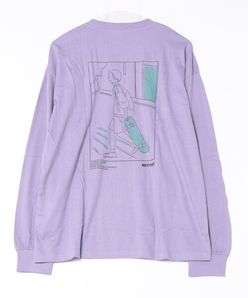 BAYBLO(ベイブロ)の「(DV)【ユニセックス】エモい 日常 バックプリント 長袖 Tシャツ(Tシャツ/カットソー・メンズ・ホワイト系2/ブラック系5/グレー系3/ライトグリーン系5/ネイビー系4/ライラック系/ブルー系2/ホワイト系4/ブラック系1/ブラック系3・MEDIUM/LARGE/X-LARGE)」の18枚目の写真