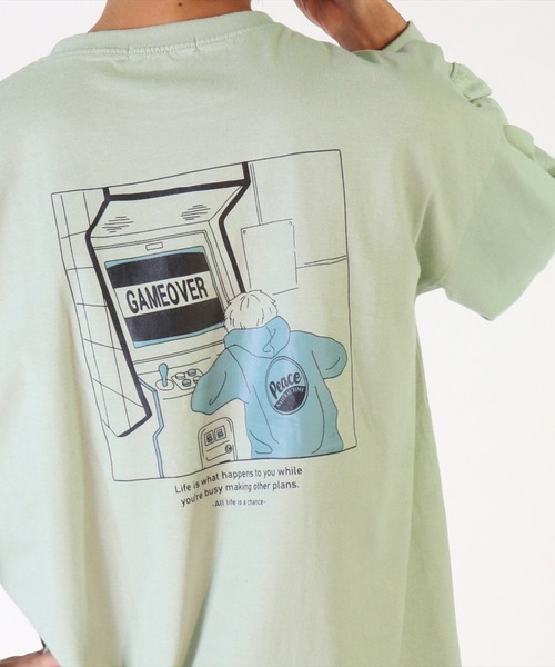 BAYBLO(ベイブロ)の「(DV)【ユニセックス】エモい 日常 バックプリント 長袖 Tシャツ(Tシャツ/カットソー・メンズ・ホワイト系2/ブラック系5/グレー系3/ライトグリーン系5/ネイビー系4/ライラック系/ブルー系2/ホワイト系4/ブラック系1/ブラック系3・MEDIUM/LARGE/X-LARGE)」の7枚目の写真