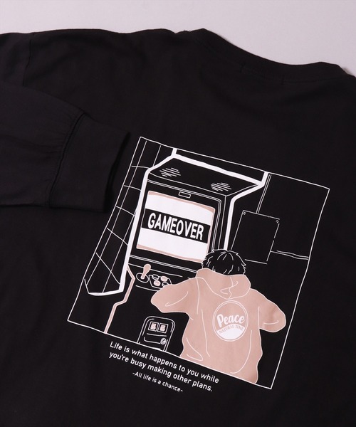 BAYBLO(ベイブロ)の「(DV)【ユニセックス】エモい 日常 バックプリント 長袖 Tシャツ(Tシャツ/カットソー・メンズ・ホワイト系2/ブラック系5/グレー系3/ライトグリーン系5/ネイビー系4/ライラック系/ブルー系2/ホワイト系4/ブラック系1/ブラック系3・MEDIUM/LARGE/X-LARGE)」の22枚目の写真