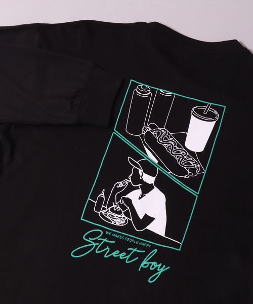 BAYBLO(ベイブロ)の「(DV)【ユニセックス】エモい 日常 バックプリント 長袖 Tシャツ(Tシャツ/カットソー・メンズ・ホワイト系2/ブラック系5/グレー系3/ライトグリーン系5/ネイビー系4/ライラック系/ブルー系2/ホワイト系4/ブラック系1/ブラック系3・MEDIUM/LARGE/X-LARGE)」の21枚目の写真