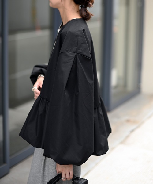 Marient(マリエント)の「ペプラムジップブルゾンJK/アウター(ブルゾン・レディース・ブラック・FREE)」の3枚目の写真