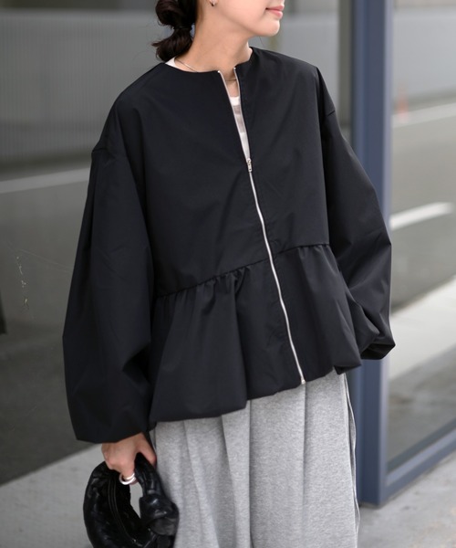 Marient(マリエント)の「ペプラムジップブルゾンJK/アウター(ブルゾン・レディース・ブラック・FREE)」の9枚目の写真