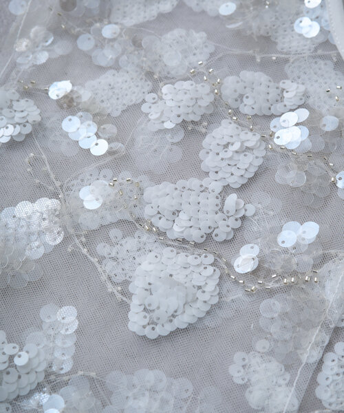 Omekashi（オメカシ）の「スパンコールビジューケープ（カーディガン/ボレロ・レディース・オフホワイト/ブラック・FREE）」の17枚目の写真