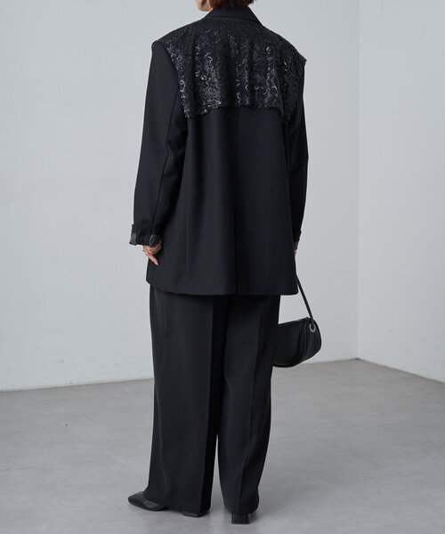 Omekashi（オメカシ）の「スパンコールビジューケープ（カーディガン/ボレロ・レディース・オフホワイト/ブラック・FREE）」の5枚目の写真