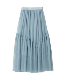 チュールティアードスカート