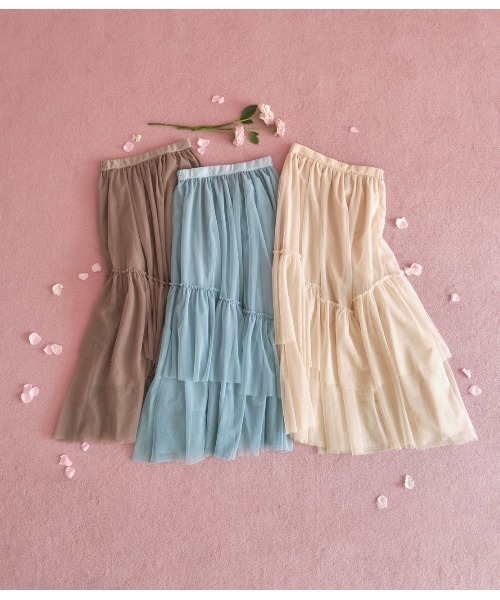 PEACH JOHN（ピーチジョン）の「チュールティアードスカート（スカート・レディース・アイボリー/ブルー/モカ・ONE SIZE）」の5枚目の写真