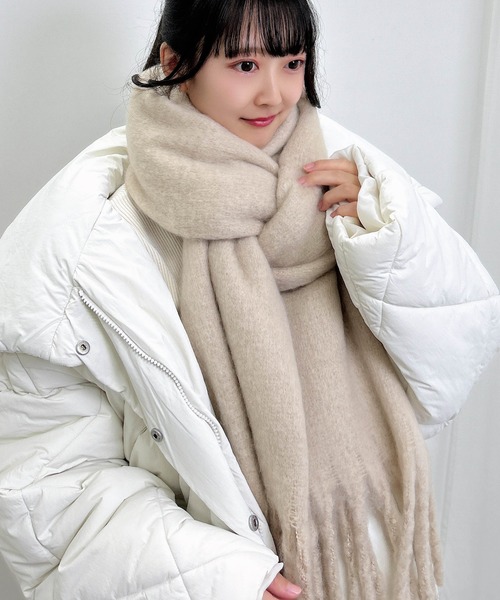 INGNI（イング）の「フリンジボリュームストール（ストール/ショール・レディース・サックスブルー/オフホワイト/ブルー/グレー/ベージュ/ピンク/ピンク系・ONE SIZE）」の22枚目の写真