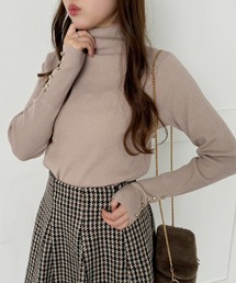 one after another NICE CLAUP | 金ボタンハイネックニット(ニット/セーター)