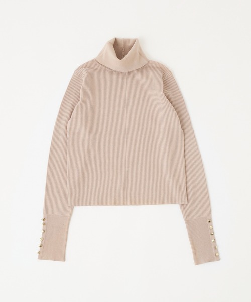 one after another NICE CLAUP（ワンアフターアナザーナイスクラップ）の「金ボタンハイネックニット（ニット/セーター・レディース・ブラック/オフホワイト/ブラウン/ベージュ・FREE）」の20枚目の写真