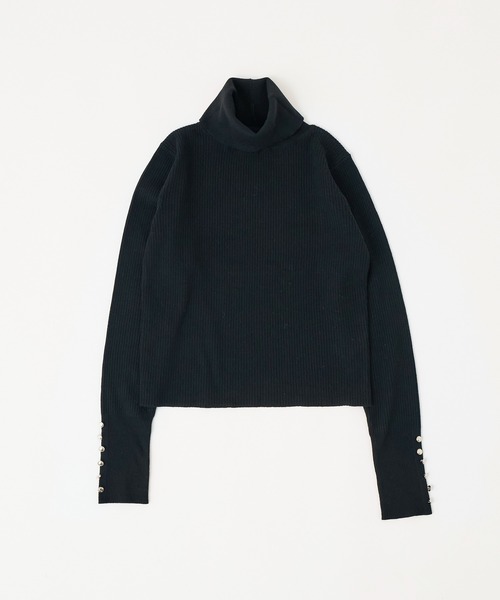 one after another NICE CLAUP（ワンアフターアナザーナイスクラップ）の「金ボタンハイネックニット（ニット/セーター・レディース・ブラック/オフホワイト/ブラウン/ベージュ・FREE）」の22枚目の写真