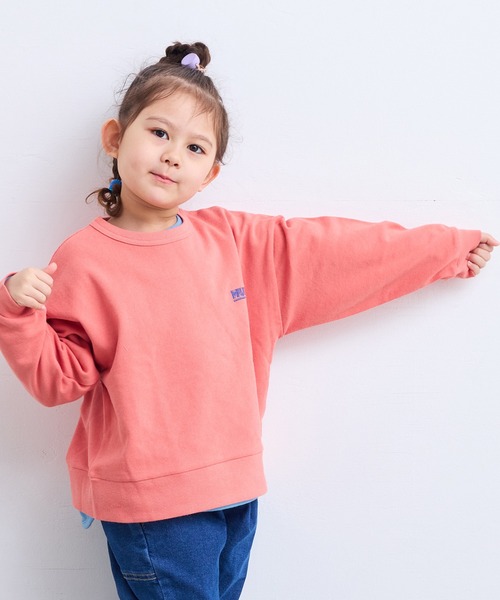 Life Support Products（ライフサポートプロダクツ）の「裏毛ワンポイントトレーナー【セットアップ可能】（スウェット・キッズ・グレー/ネイビー/ラベンダー/チャコール/マスタード/オフホワイト/杢グレー/ライトピンク/ブラック/サーモンピンク・130/120/150/140/110/100/95/90/80）」の10枚目の写真