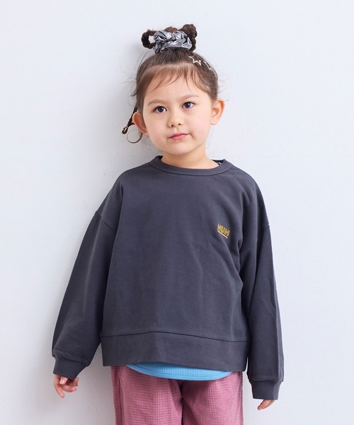 Life Support Products（ライフサポートプロダクツ）の「裏毛ワンポイントトレーナー【セットアップ可能】（スウェット・キッズ・グレー/ネイビー/ラベンダー/チャコール/マスタード/オフホワイト/杢グレー/ライトピンク/ブラック/サーモンピンク・130/120/150/140/110/100/95/90/80）」の5枚目の写真