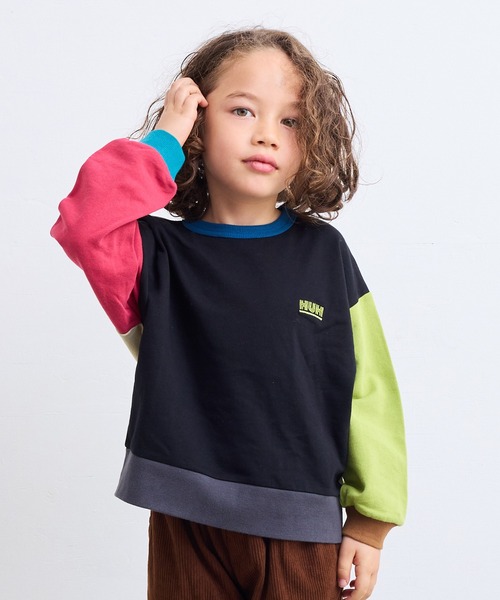 Life Support Products（ライフサポートプロダクツ）の「裏毛ワンポイントトレーナー【セットアップ可能】（スウェット・キッズ・グレー/ネイビー/ラベンダー/チャコール/マスタード/オフホワイト/杢グレー/ライトピンク/ブラック/サーモンピンク・130/120/150/140/110/100/95/90/80）」の3枚目の写真