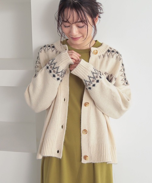 ノルディック柄ニットカーディガン』（カーディガン/ボレロ）｜n