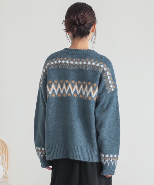 セール】『ノルディック柄ニットカーディガン』（カーディガン/ボレロ