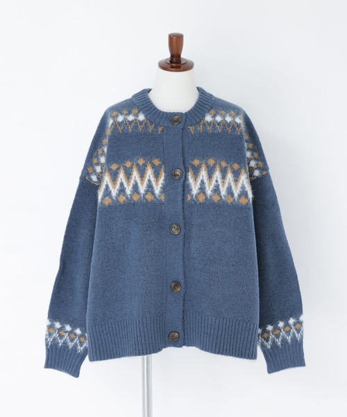 ノルディック柄ニットカーディガン』（カーディガン/ボレロ）｜n