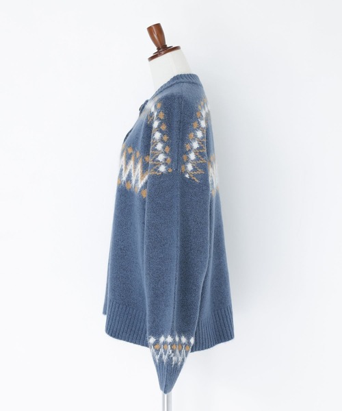 n'OrLABEL（ノアールレーベル）の「『ノルディック柄ニットカーディガン』（カーディガン/ボレロ・レディース・チャコール/アイボリー/ブルー・FREE）」の15枚目の写真