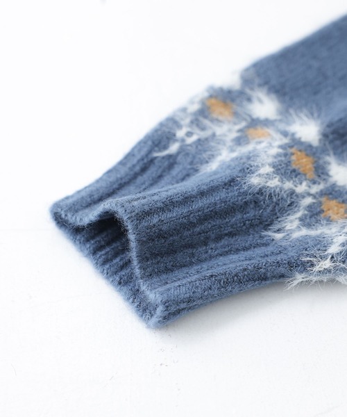 n'OrLABEL（ノアールレーベル）の「『ノルディック柄ニットカーディガン』（カーディガン/ボレロ・レディース・チャコール/アイボリー/ブルー・FREE）」の17枚目の写真