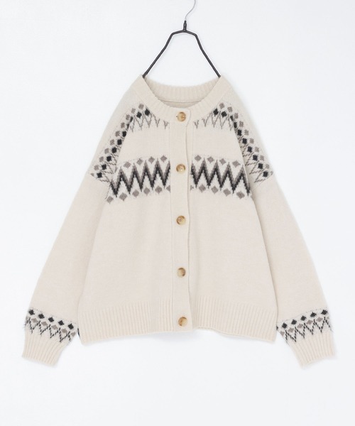 UNUS ノルディックアームカーディガン（ボレロ） ノルディック柄ニットカーディガン』（カーディガン/ボレロ）｜n