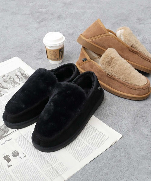 MEI（メイ）の「甲ファー 内ボア フェイクムートン 2WAY スリッポン（バブーシュ）（スリッポン・メンズ・ブラック/キャメル・S/M/L）」の15枚目の写真