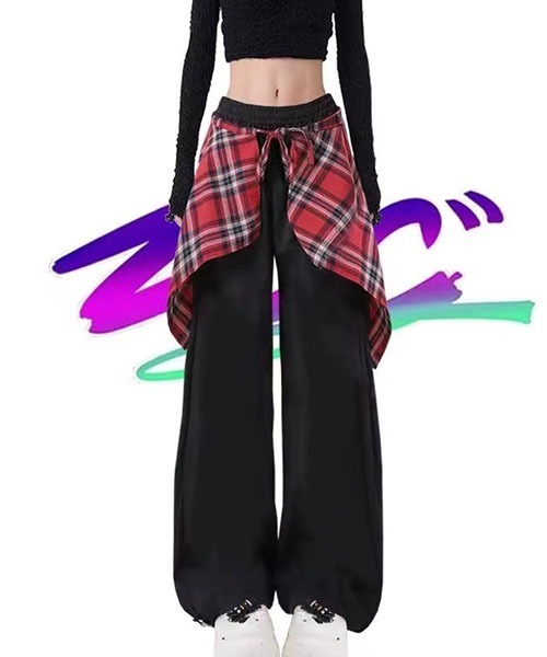 gossip！ロサンゼルス（ゴシップロサンゼルス）の「2WAYラップスカートレイヤードタイトブーツカットパンツ [取り外し可能]（カーゴパンツ・レディース・ピンク/ネイビー/ブラック・L/M）」の13枚目の写真