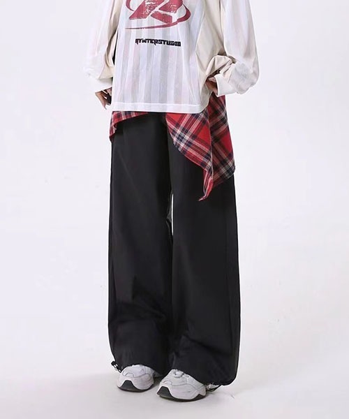 gossip！ロサンゼルス（ゴシップロサンゼルス）の「2WAYラップスカートレイヤードタイトブーツカットパンツ [取り外し可能]（カーゴパンツ・レディース・ピンク/ネイビー/ブラック・L/M）」の12枚目の写真